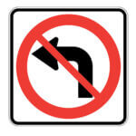 Affiche - Interdiction de tourner à gauche - 24x24 - STANDARD