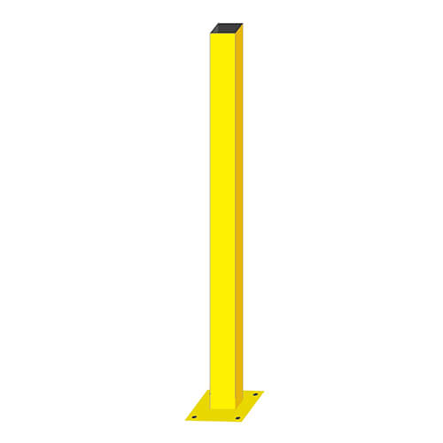 Poteau en acier 1/4 avec base d'installation au sol - peinture jaune - 4x4x60 - STANDARD IZ