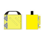 Verrouillage - Boite portative - aluminium 0.080 - Peinture cuite jaune - 2 Pin - 7x6x5 - STANDARD IZ