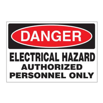 Affiche - Electrical hazard - Aluminium 0.064 - Vinyle régulier laminé glacé - 12x8 - STANDARD IZ