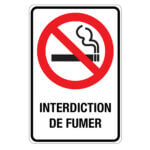 Affiche - Interdiction de fumer - Aluminium 0.064 - Vinyle régulier laminé glacé - 12x18 - STANDARD IZ