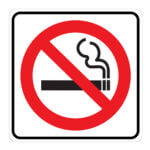 Affiche - Interdiction de fumer - Aluminium 0.080 - Vinyle régulier laminé glacé - 36x36 - STANDARD IZ