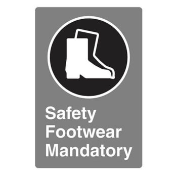 Affiche - Safety footwear mandatory - Aluminium 0.064 - Vinyle régulier laminé glacé - 8x12 - STANDARD IZ